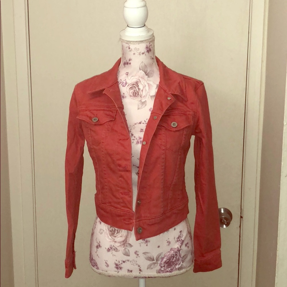 Coral denim jacket
